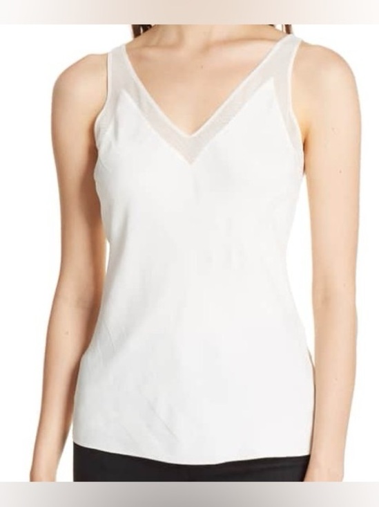 Ted Baker Tops - Ted Baker London Elten Mesh Trim Sleeveless Cami Top Ivory Size 2